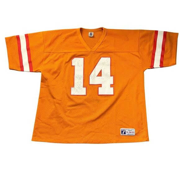 Vintage Tampa Bay Buccaneers Jersey Logo 7 Vinny Testaverde Creamsicle Orange XL - Picture 1 of 9